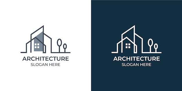 Minimalistische en moderne architecturale logo-set