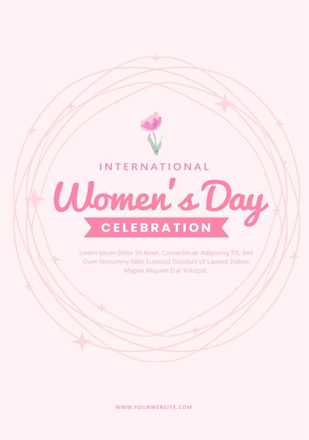 minimalistische feminime vrouwen dag internationale banner kaart viering gratis sjabloon