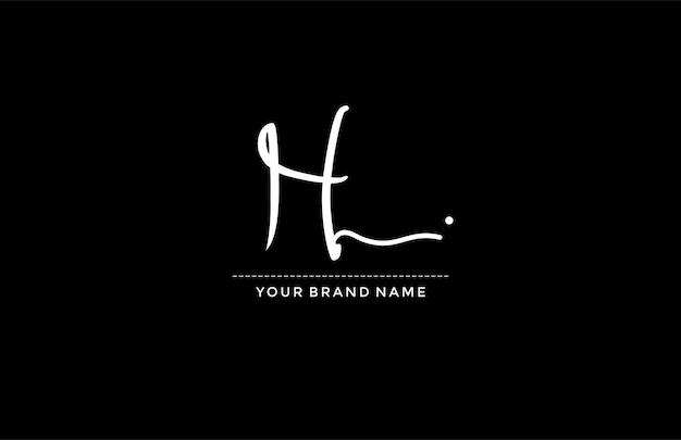 Minimalistische handtekening belettering eerste H Logo ontwerp