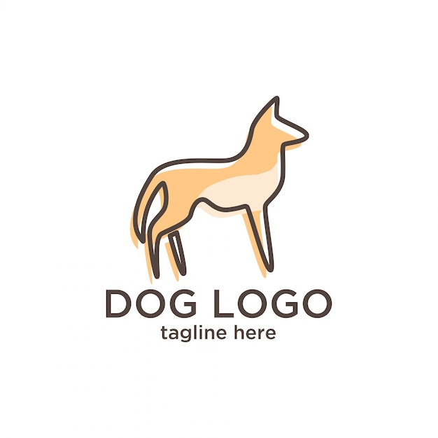 Minimalistische hond logo ontwerpsjabloon