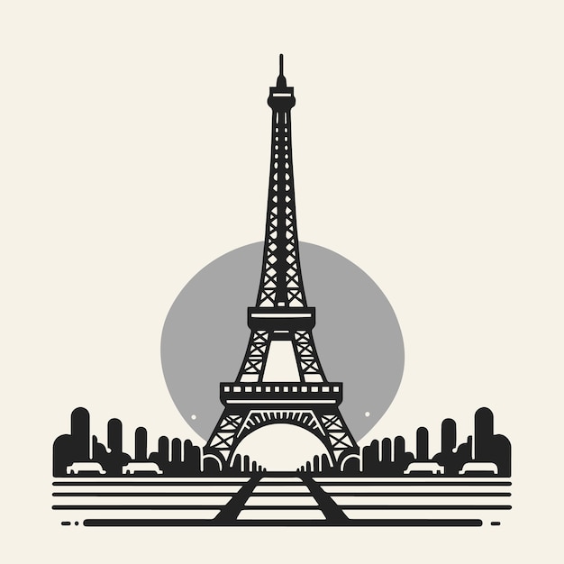 Vector minimalistische illustratie van de eiffeltoren