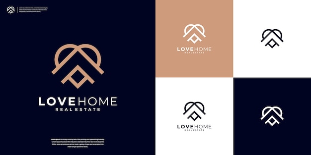 Minimalistische inspiratie voor het ontwerpen van het logo Home and love