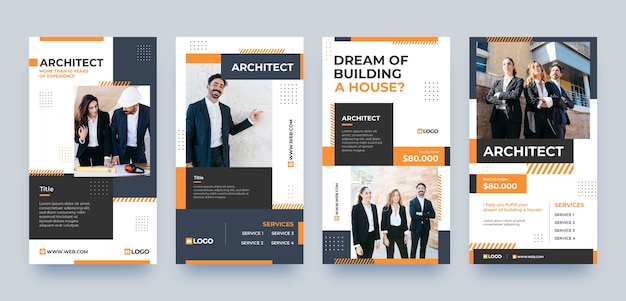 Minimalistische instagramverhalen van architecten