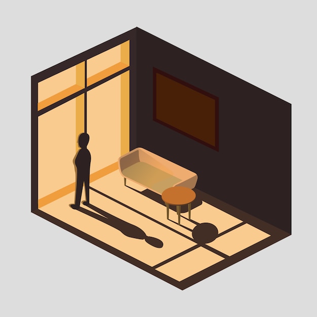 Vector minimalistische kamer