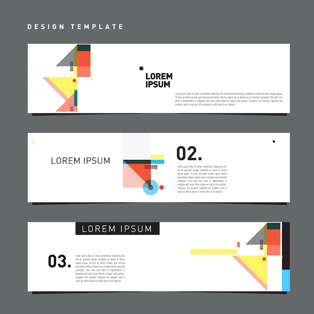 Minimalistische kleurrijke banner set ontwerp sjabloon