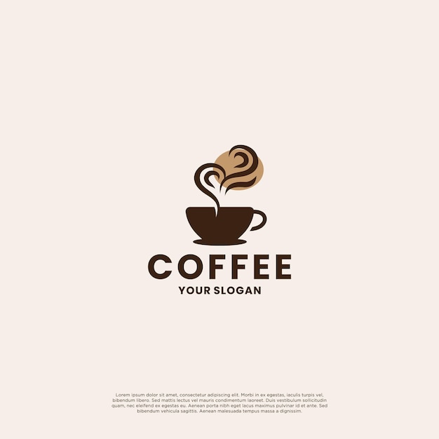 Minimalistische koffie logo sjabloon. coffeeshop logo symbool