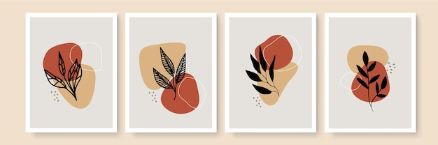 Minimalistische kunst aan de muur. abstracte landschappen voor boho esthetisch interieur. home decor muur prints