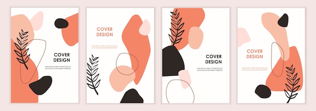 Minimalistische kunst Set van abstracte sjablonen voor banners posters flyers covers