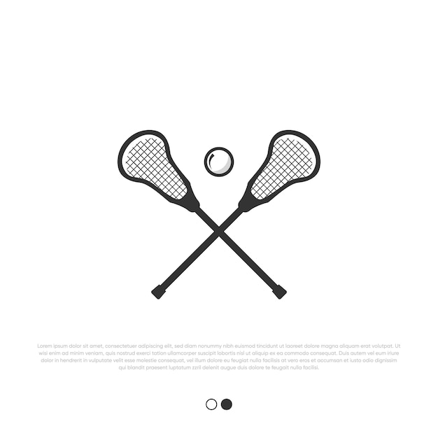 Minimalistische lacrosse logo ontwerp premium vector