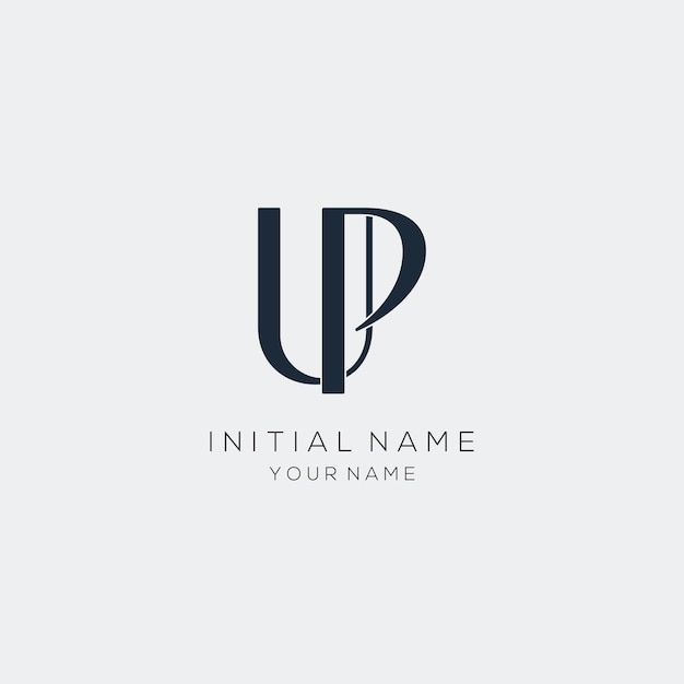 minimalistische letter U P logoontwerp voor persoonlijk merk of bedrijf