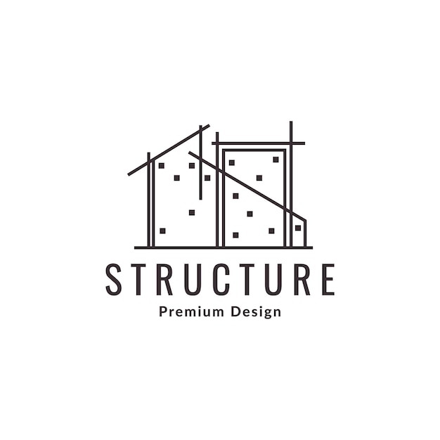 Minimalistische lijn huis structuur logo ontwerp vector grafisch symbool pictogram teken illustratie