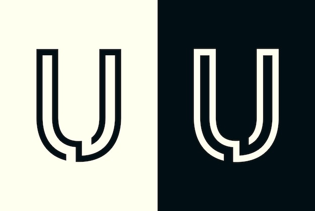 Minimalistische lijntekeningen letter U-logo Letter U-logo ontwerp