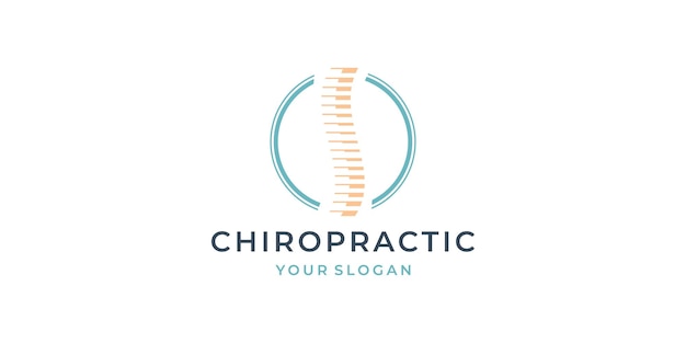 Minimalistische lineaire chiropractische logo-sjabloon met ontwerpinspiratie voor cirkelframes