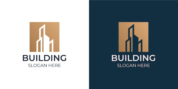 Minimalistische logo-set voor gebouwontwerp
