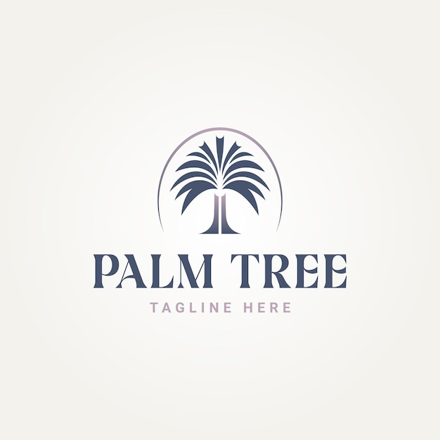 Minimalistische luxe tropische palmboom pictogram logo sjabloon vector illustratie ontwerp