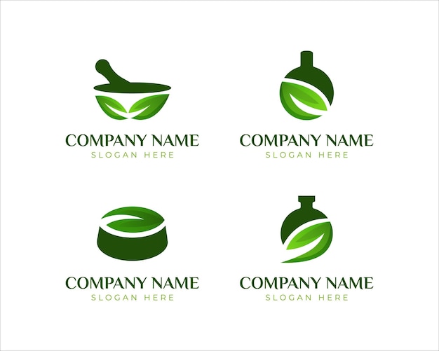 Minimalistische medicalherbal-logoset 1