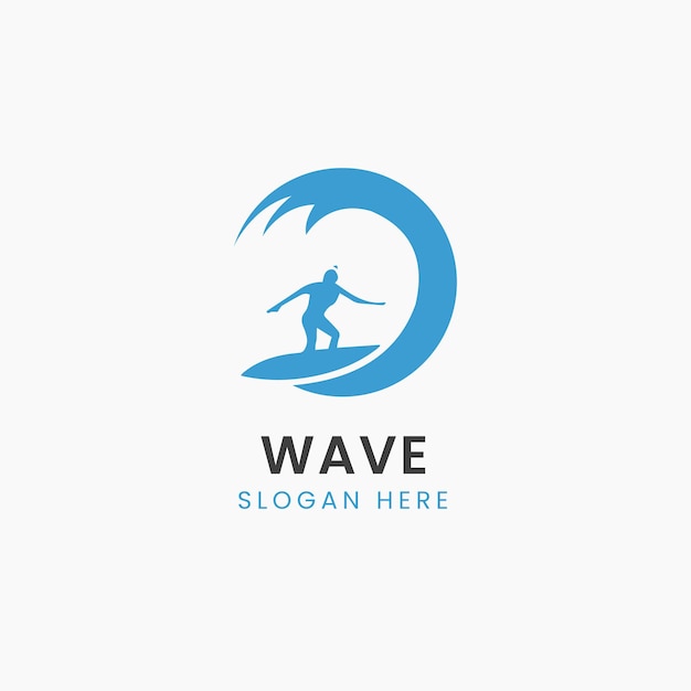 Minimalistische moderne clean wave logo ontwerpsjabloon