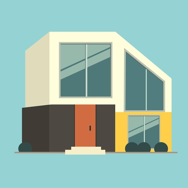 Minimalistische moderne huis vlakke afbeelding