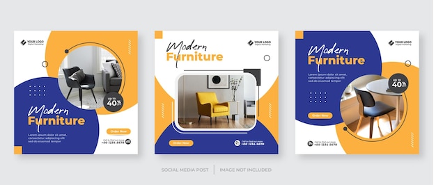 Minimalistische moderne meubels sociale media postsjabloon