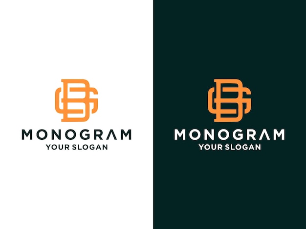 Minimalistische monogram brief BG logo ontwerpsjabloon