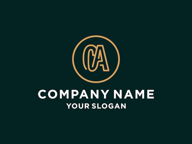 Minimalistische monogram brief CA logo ontwerpsjabloon