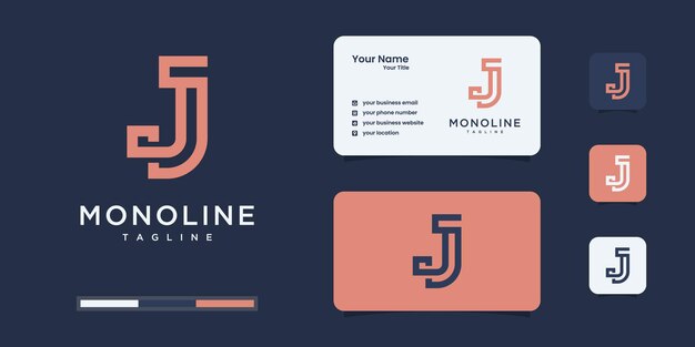 Minimalistische monogram letter j logo ontwerpsjabloon.