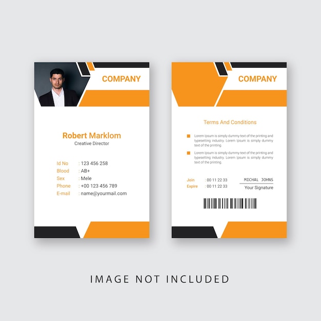 Minimalistische office id-kaartsjabloon vector