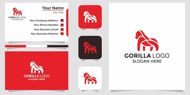 Minimalistische ontwerpsjabloon voor gorilla-logo