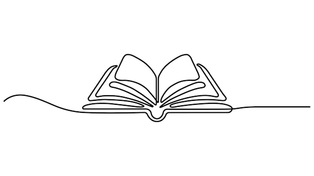 Minimalistische Open Book Continuous One Line Drawing Vector Illustratie