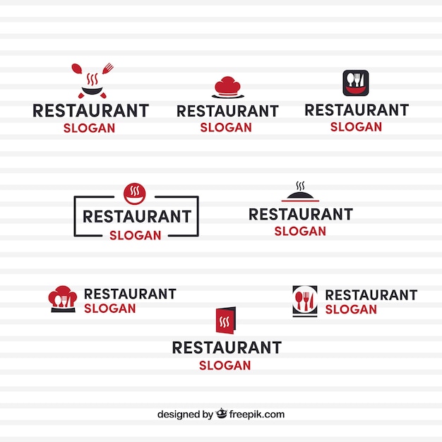 Minimalistische pak elegante restaurantlogo's