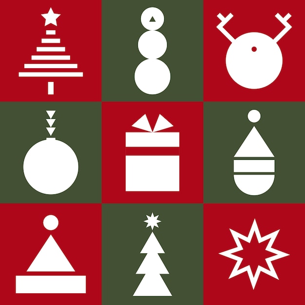 Vector minimalistische patroon van kerstmis