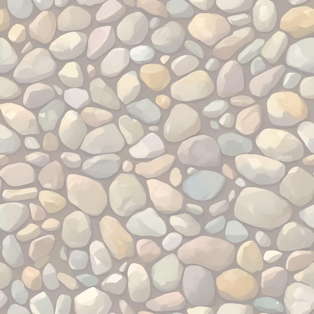 Minimalistische Pebble Stones of Cobblestones Naadloze Textuur Patroon Hand Getrokken Schilderij Illustratie