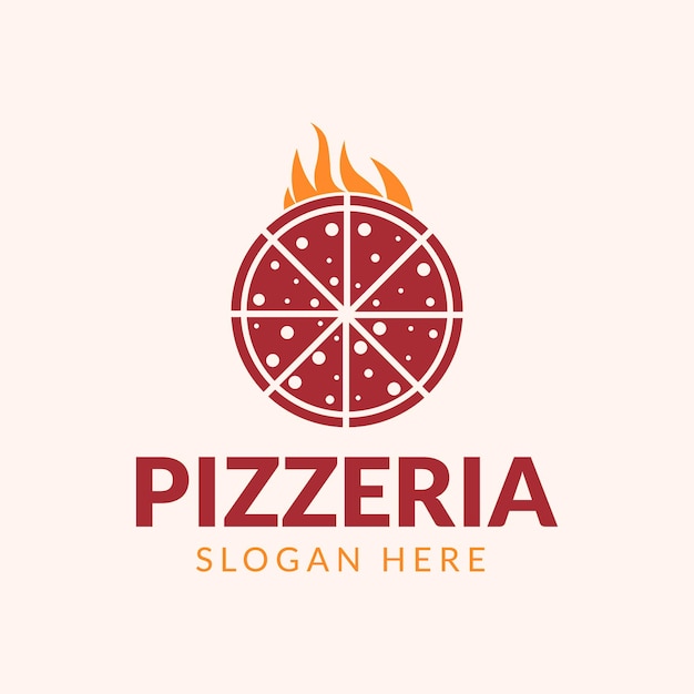 Minimalistische pizzeria logo concept vector sjabloon