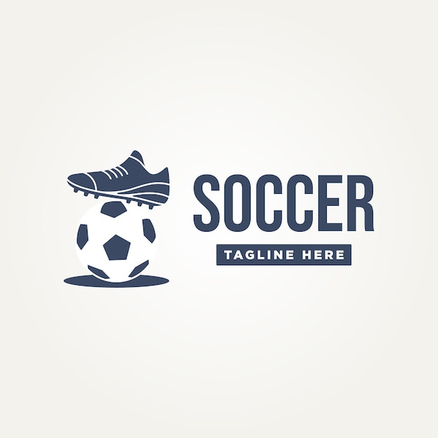 minimalistische voetbal voetbal logo sjabloon vector illustratie ontwerp eenvoudige moderne sportkleding voetbalclub sportevenement logo concept