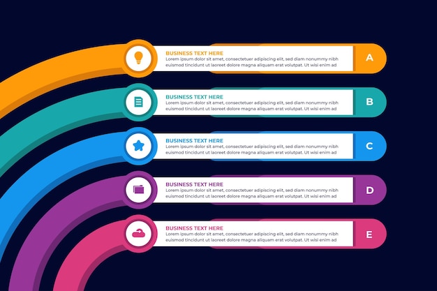 Vector minimalistische zakelijke stappen infografische sjabloon