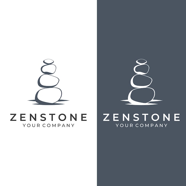 Minimalistische zen stenen logo balanceren stenen netjes gestapelde stenen stenen voor meditatie of wellnessWith sjabloon vectorillustratie