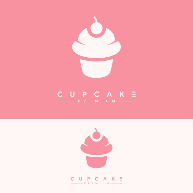 Vector minimalistische zoete cupcake-logosjabloon