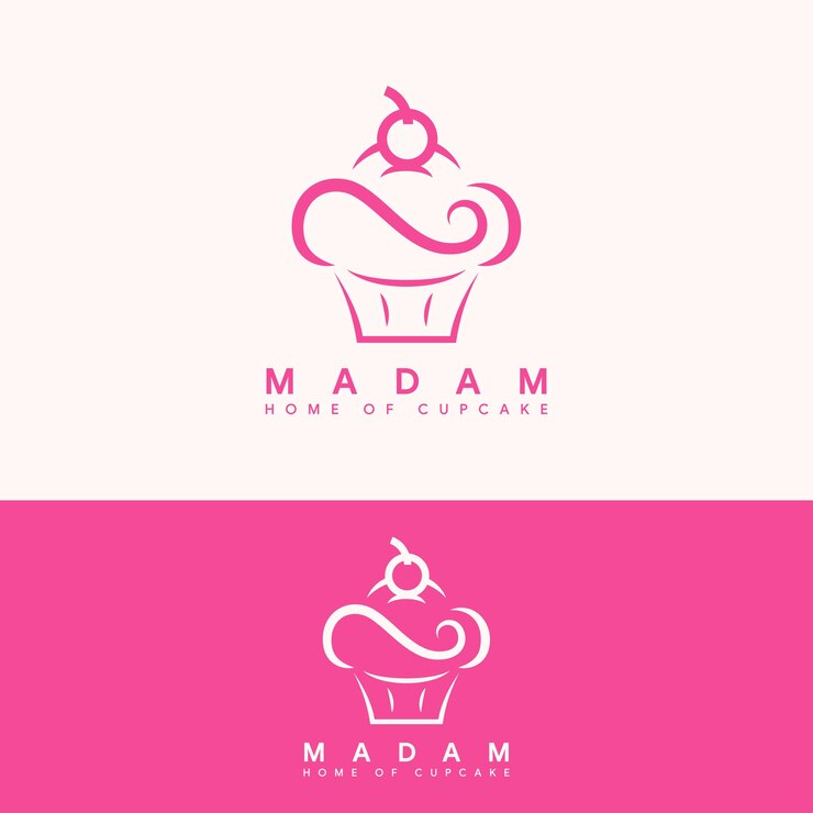 Vector minimalistische zoete cupcake-logosjabloon