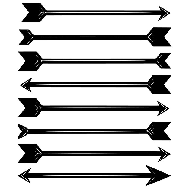 Minimalistische zwarte pijlset voor richtingsvectorontwerpconcepten