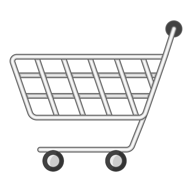 Minimarket shopping cart icon Cartoon illustration of minimarket shopping cart vector icon for web design