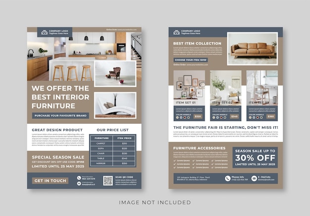 Minimialist Design Concept For Furniture Flyer Template