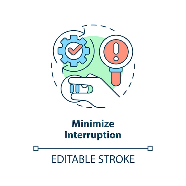 Minimize interruption concept icon