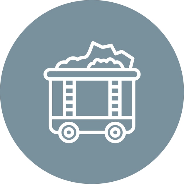 Mining cart vector icon illustration of nuclear energy iconset
