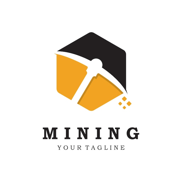 Vector mining logo vector icon illustration design