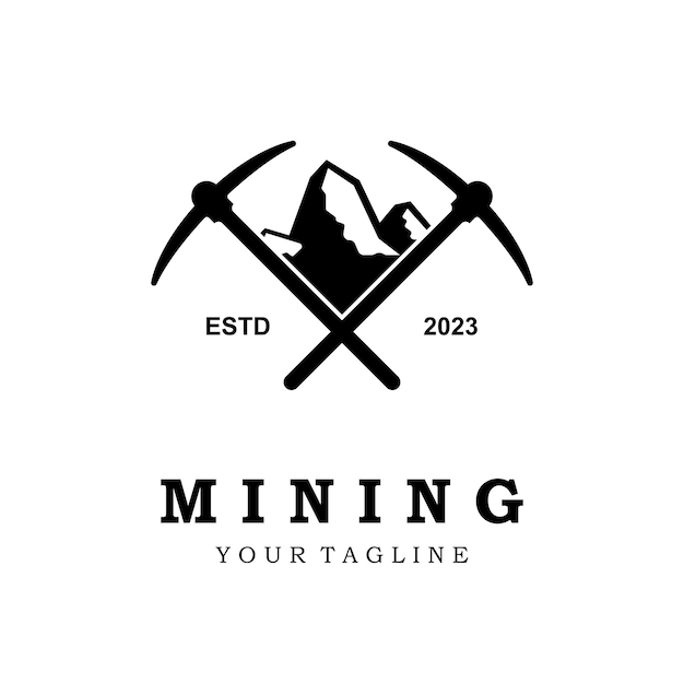 Дизайн векторной иконки логотипа горнодобывающей промышленности