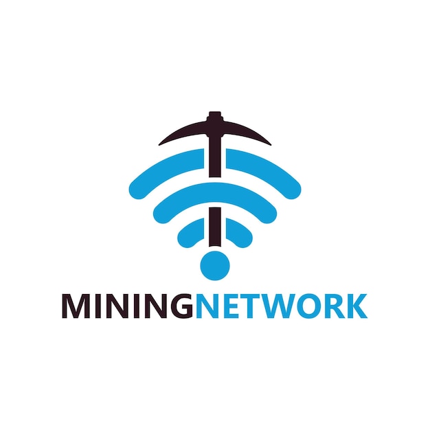 Mining network logo template design