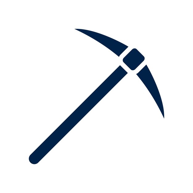 Mining pickaxe vector icon Mining cryptocurrency symbol illustration