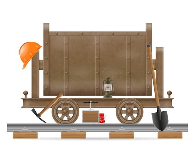 Mining trolley cart vector illustration