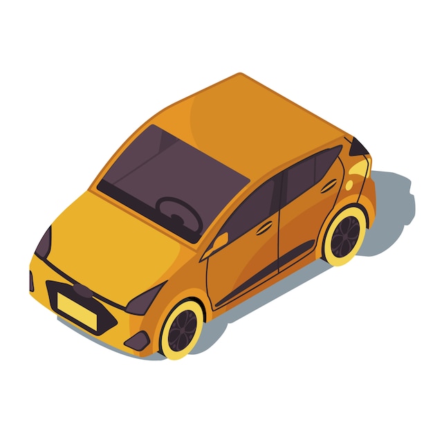 Illustrazione di colore isometrica minivan. infografica del trasporto urbano.