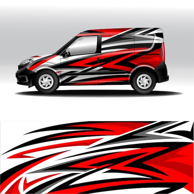 Minivan livery design vector editble